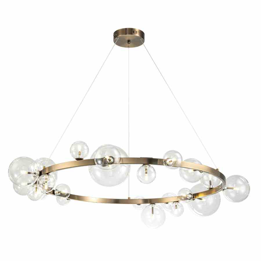 Bilde av Taklampe Wimbledon 15 lys clear crystal / Bronze