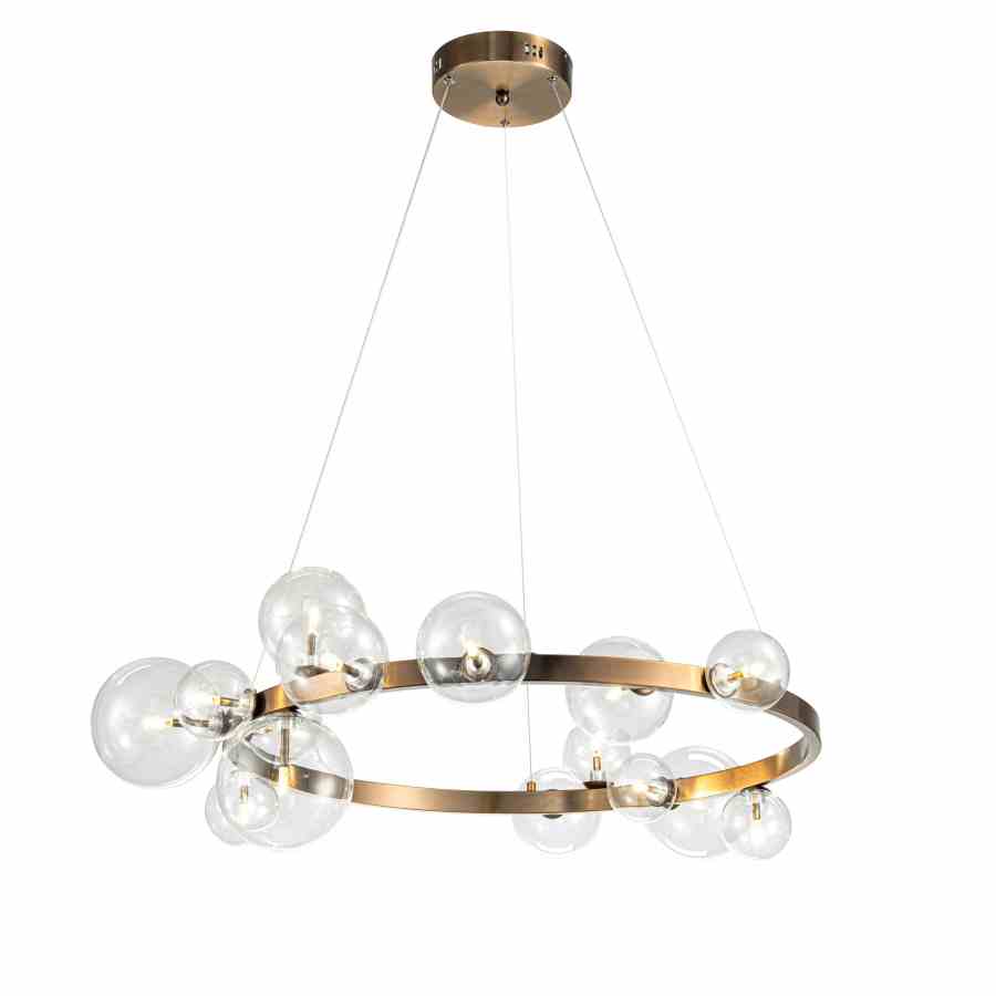 Bilde av Taklampe Wimbledon 24 lys clear crystal / Bronz
