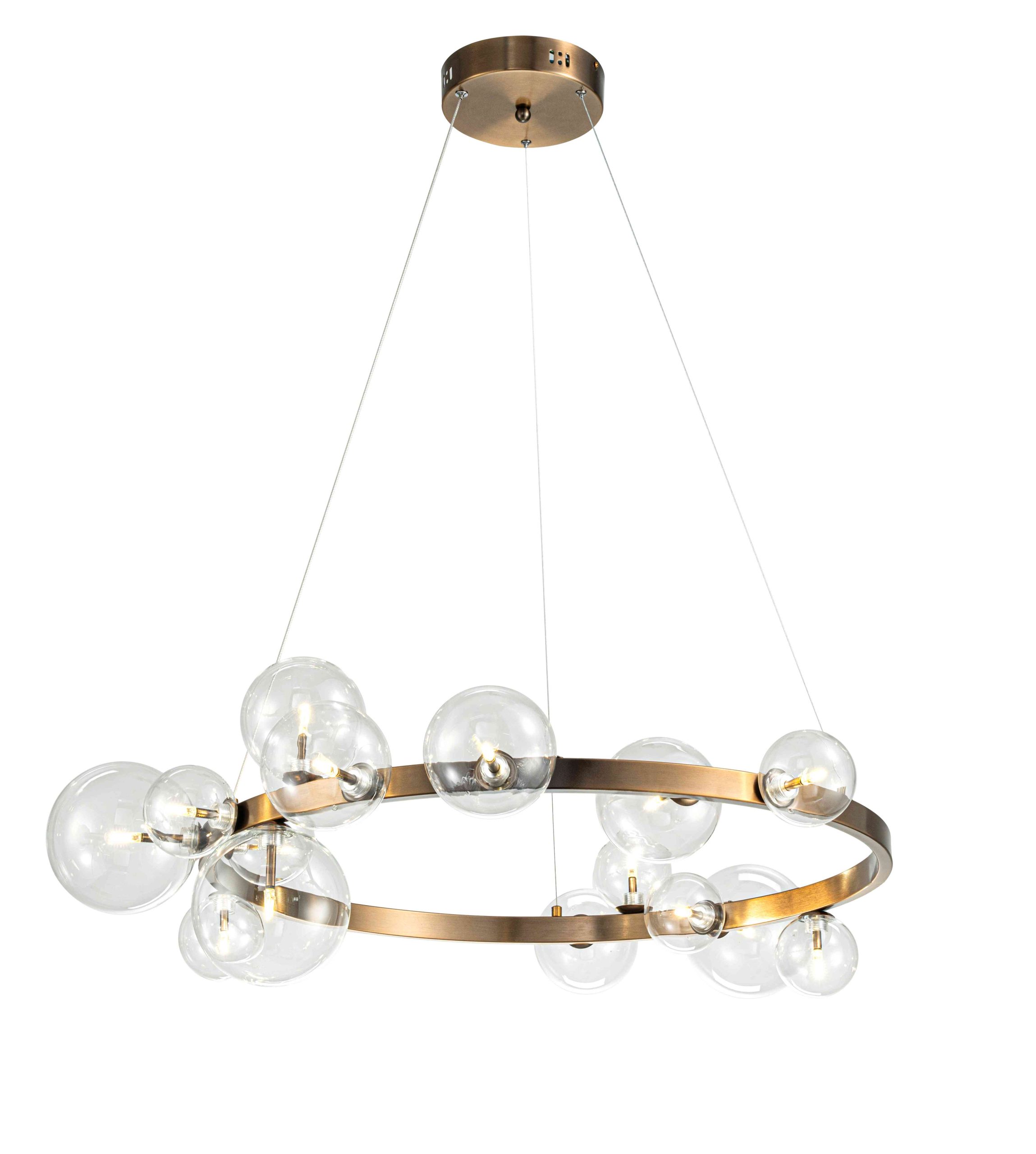 Bilde av Taklampe Wimbledon 24 lys clear crystal / Bronz