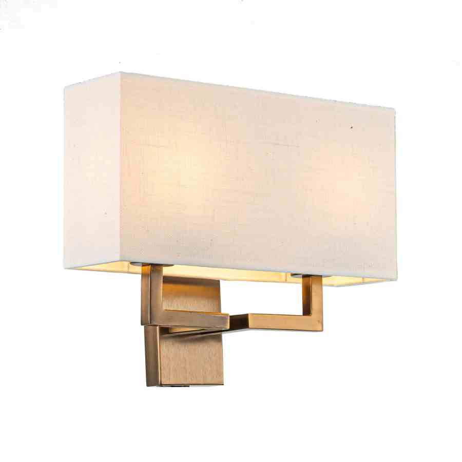 Bilde av Vegglampe Blackburn 2 lys Bronze / Lin White