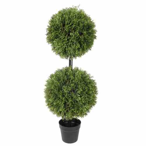 Bilde av 90CM Height Artificial Cedar Cypress Double Ball Tree with S