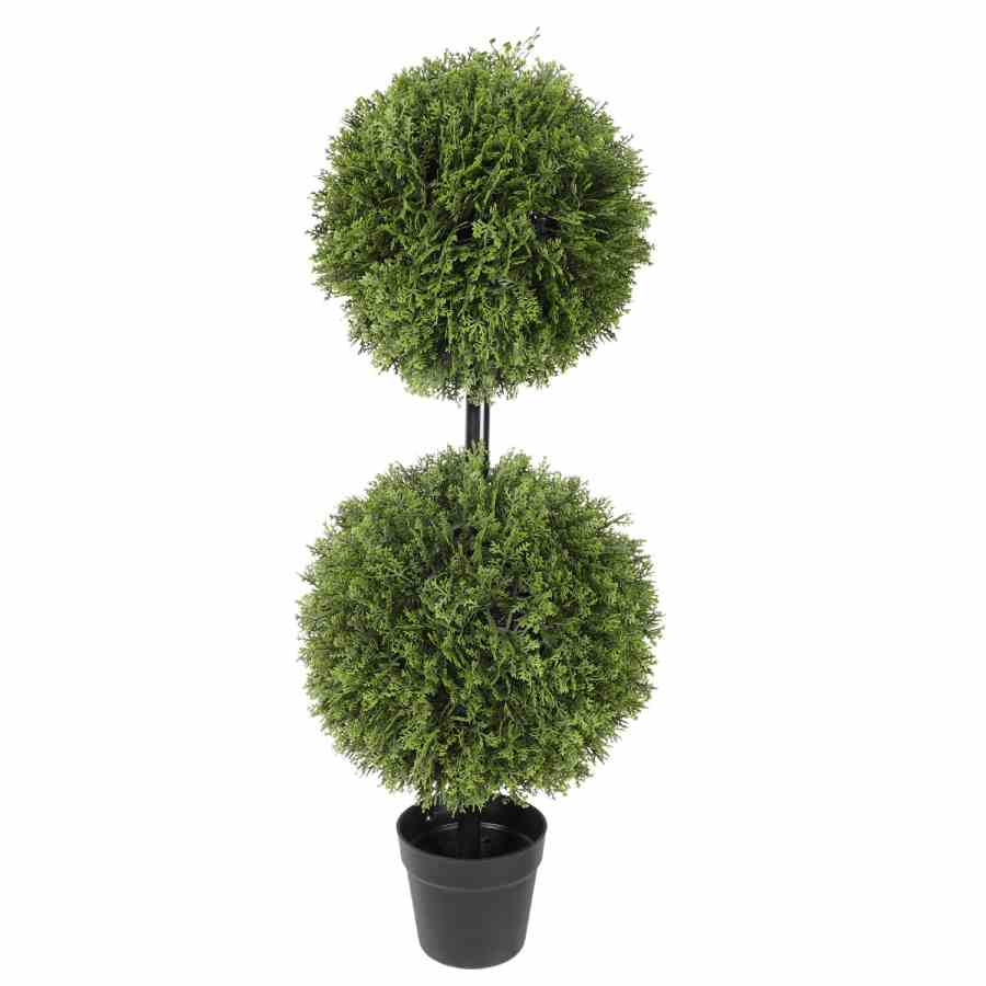 Bilde av 90CM Height Artificial Cedar Cypress Double Ball Tree with S
