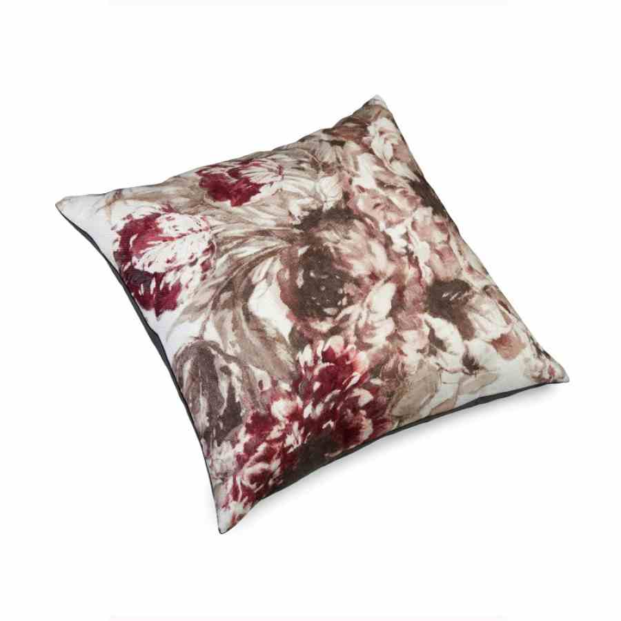 Bilde av Pute 50x50 Lin Flower Mole/Burgundy inkl. innmat dun fjær