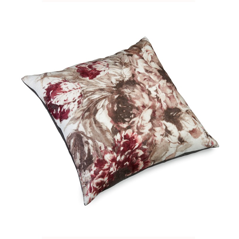 Bilde av Pute 50x50 Lin Flower Mole/Burgundy inkl. innmat dun fjær