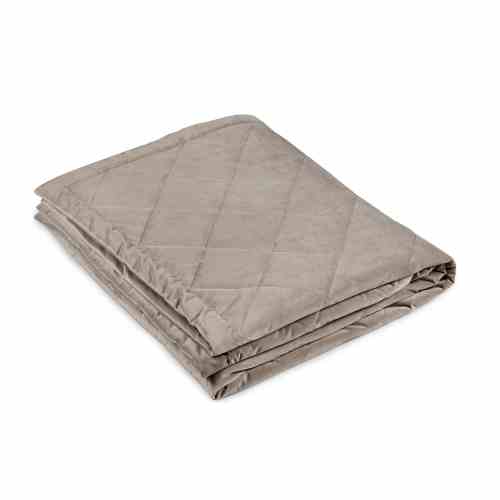 Bilde av Sengeteppe m/diamant quilt velour beige