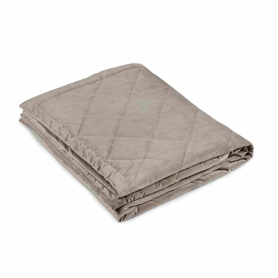 Bilde av Sengeteppe m/diamant quilt velour beige