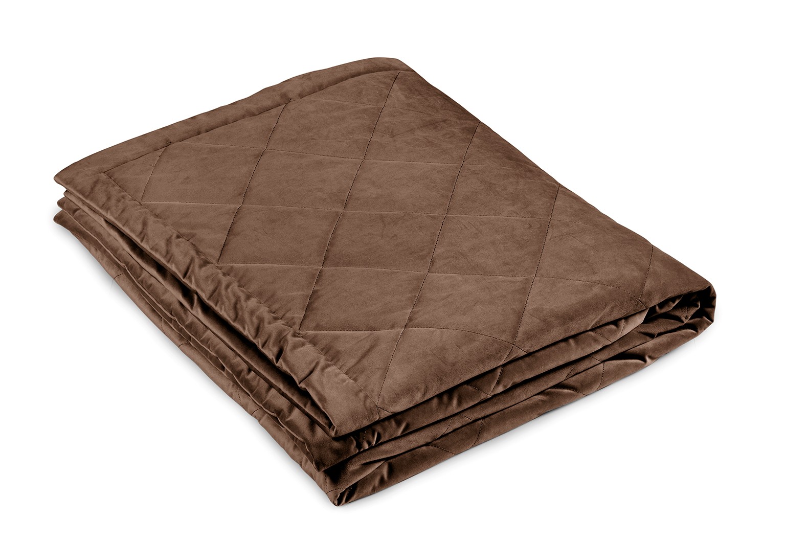 Bilde av Sengeteppe m/diamant quilt velour brown