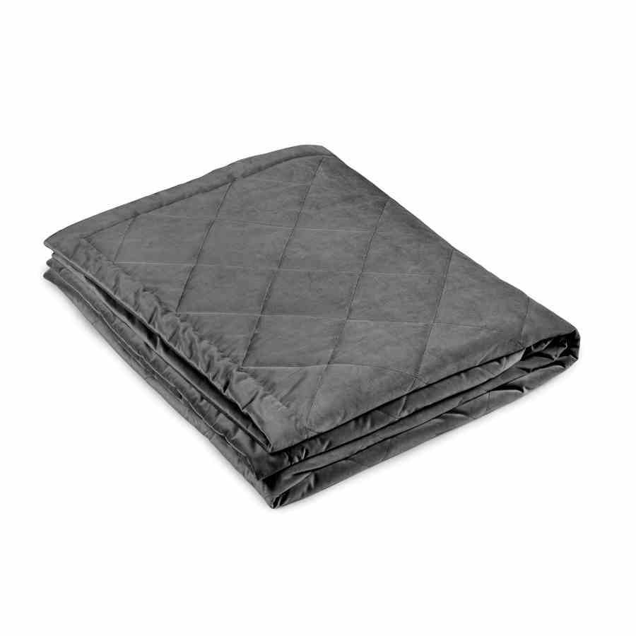 Bilde av Sengeteppe m/diamant quilt velour dark grey
