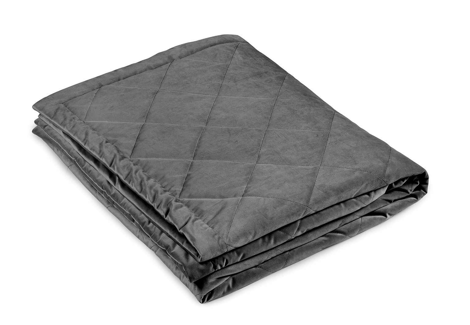 Bilde av Sengeteppe m/diamant quilt velour dark grey