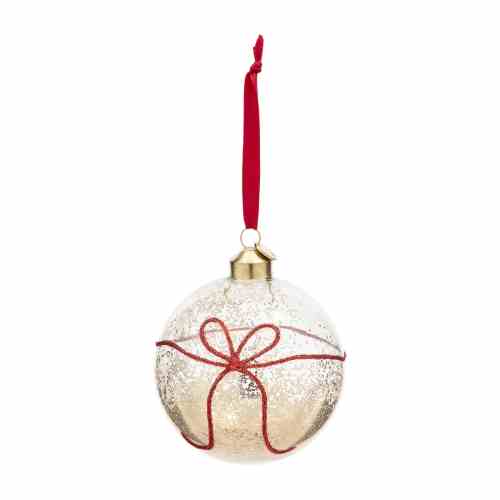 Merry Christmas Bow Ornament dia 10