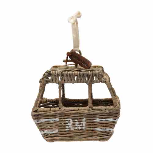 Rustic Rattan Ski Lift Ornament