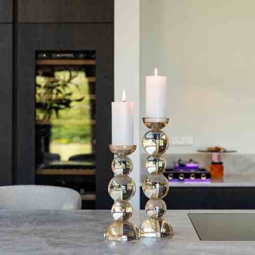 Candle holder Emie brown large