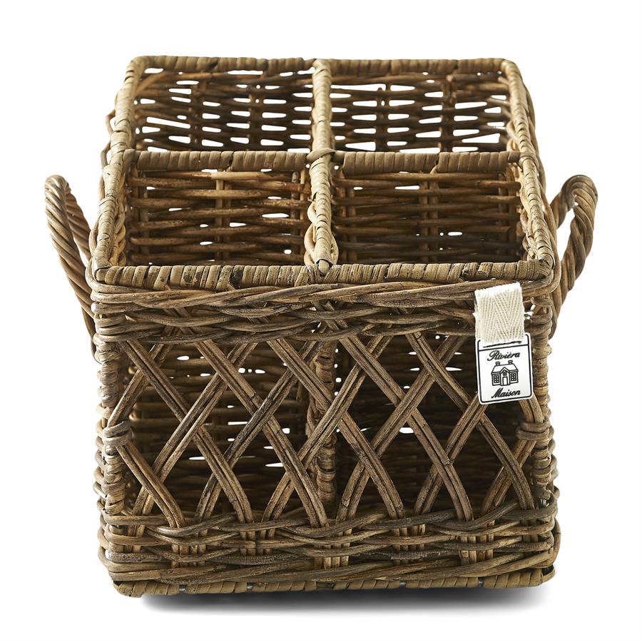 Rustic Rattan Couvert Basket Square - Bilde 2