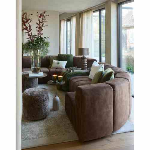 Bowery Footstool Raccoon Taupe
