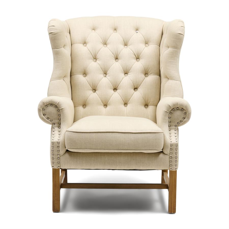 Franklin Park Wing Chair Linen Flax - Bilde 7