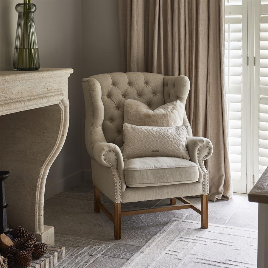 Franklin Park Wing Chair Linen Flax - Bilde 8