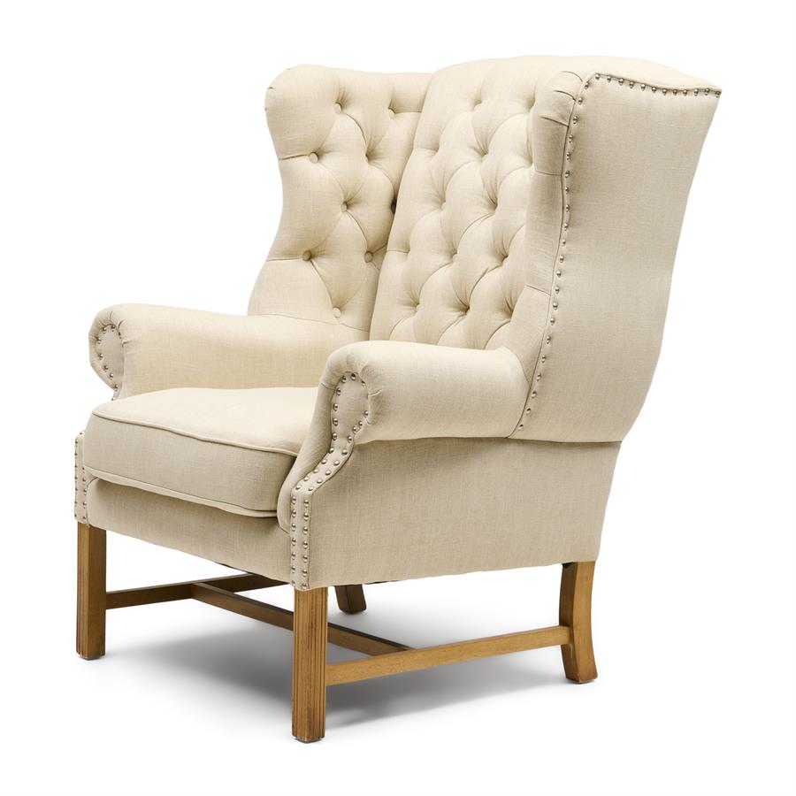 Franklin Park Wing Chair Linen Flax - Bilde 10