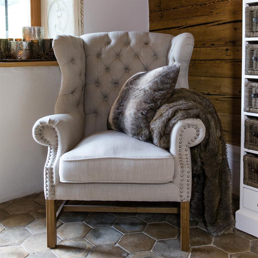 Franklin Park Wing Chair Linen Flax - Bilde 15