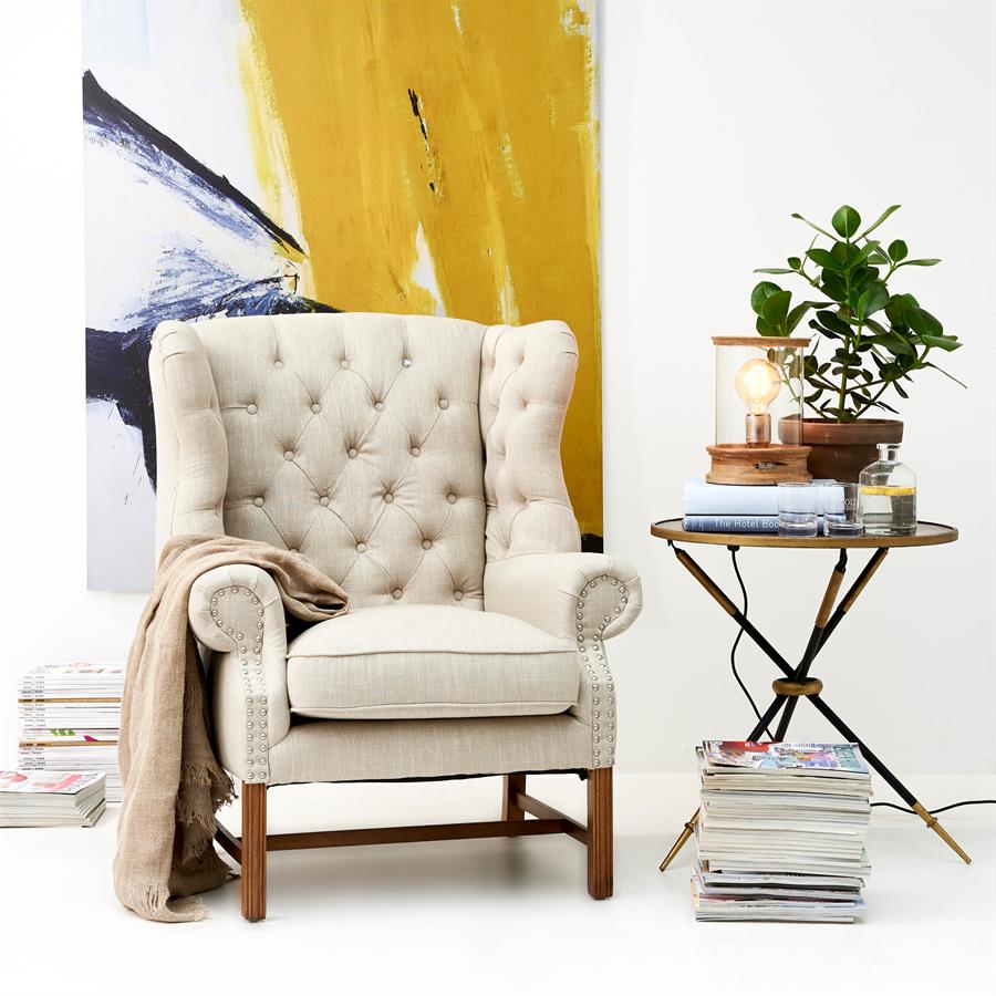 Franklin Park Wing Chair Linen Flax - Bilde 16