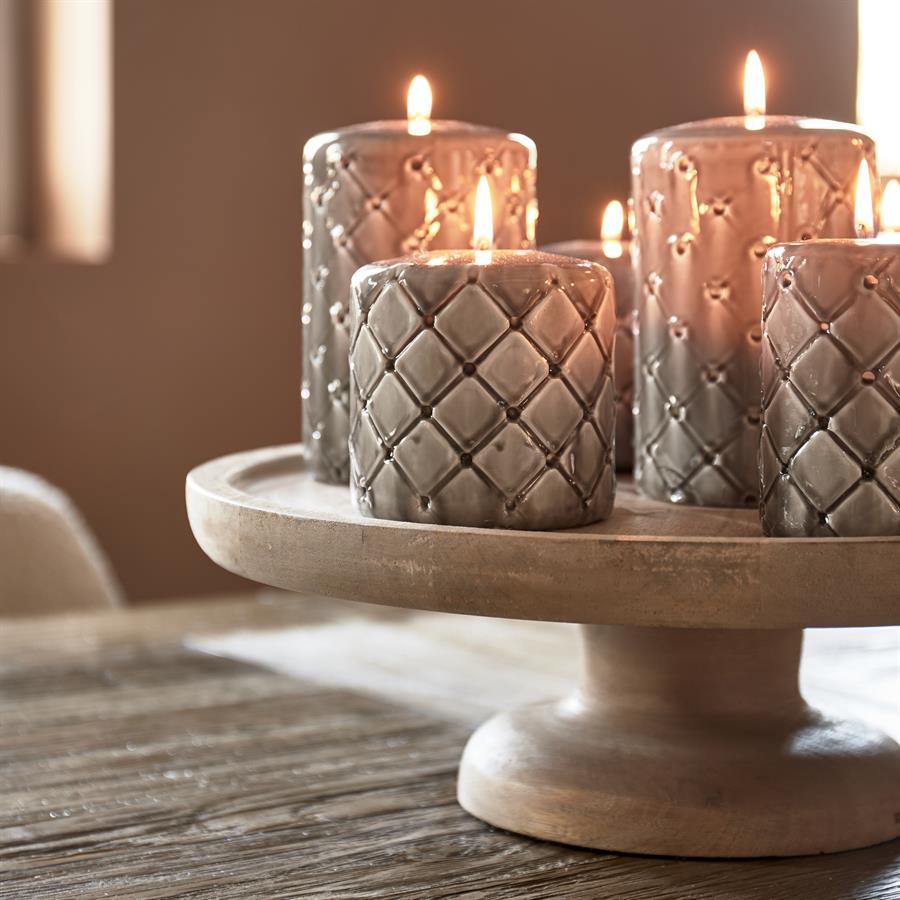 Pillar Candle Padded flax 7x10 - Bilde 7