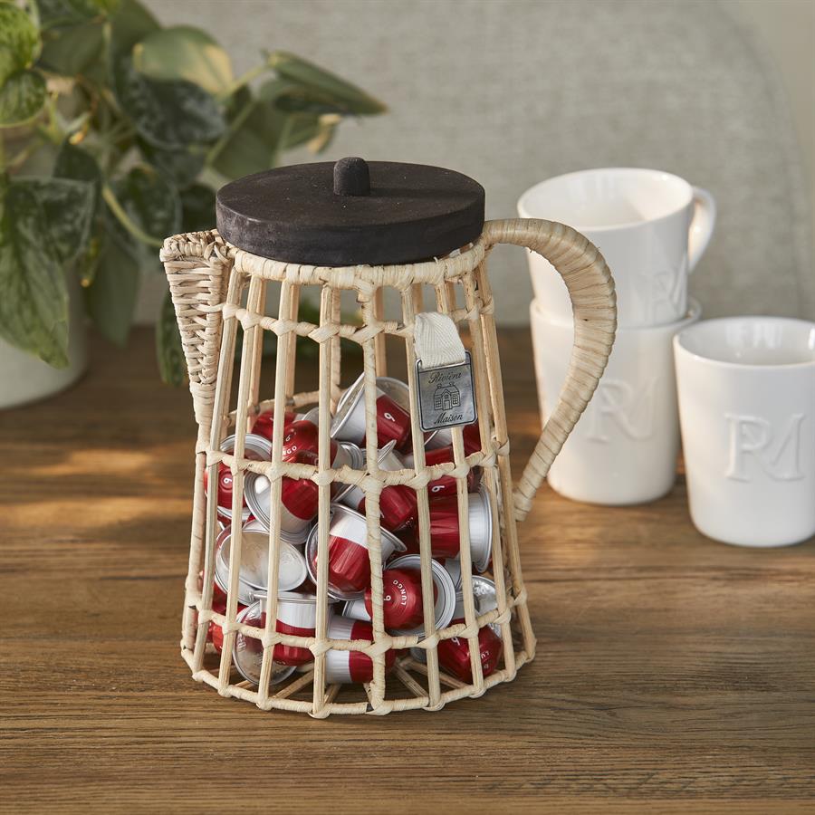 Rustic Rattan Coffee Cups Holder - Bilde 4
