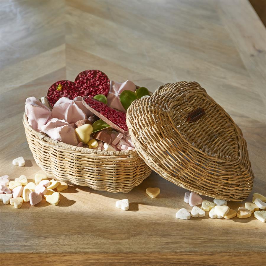 Rustic Rattan Heart Storage Basket - Bilde 10