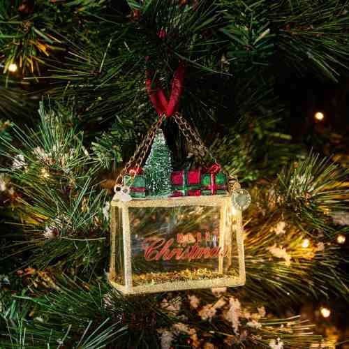 Shopping For Christmas Ornament red