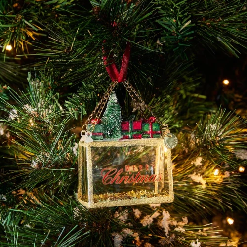 Shopping For Christmas Ornament red