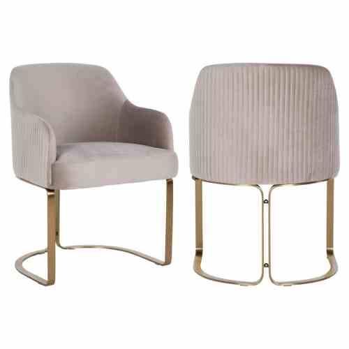 Dining chair Hadley khaki velvet fire retardant