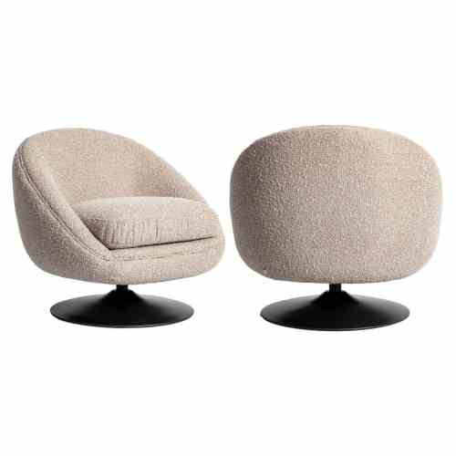 Lounge chair Nodo natural chunky swivel