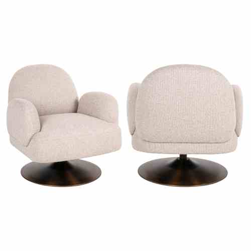 Lounge chair Kagney biscotti swivel