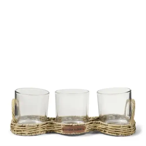 Rustic Rattan Triple Votive