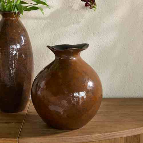 Lunaro Vase Wide Forest Brown