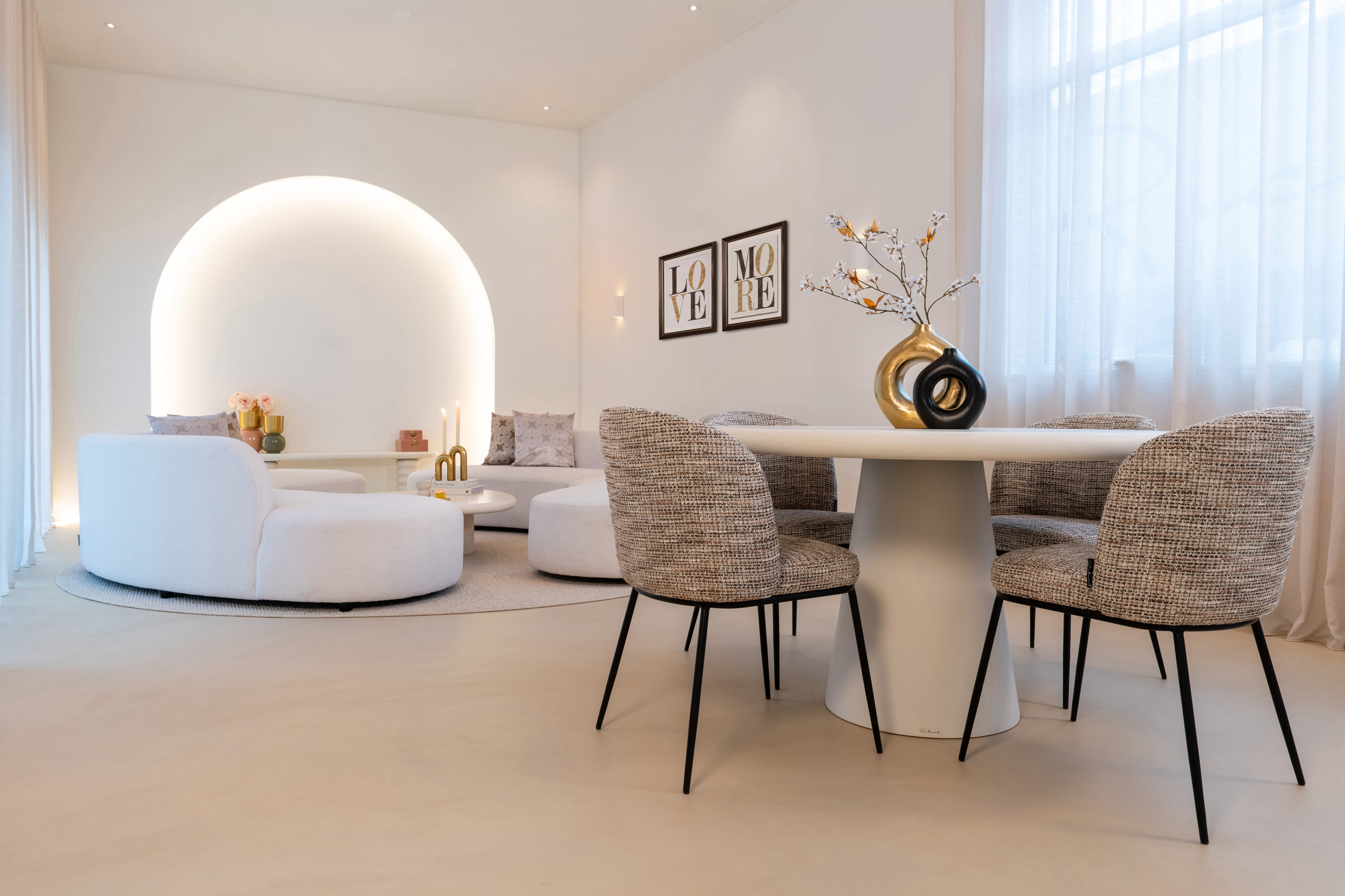 Dining table Bloomstone white 130Ø - Bilde 4