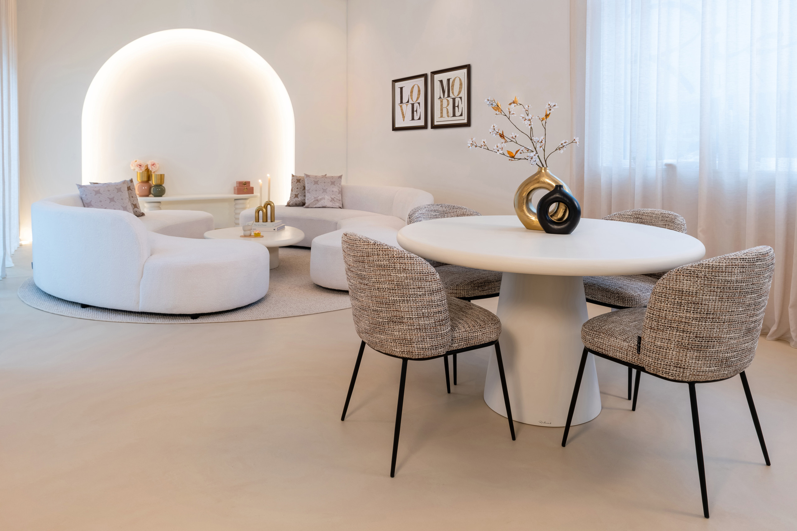 Dining table Bloomstone white 130Ø - Bilde 5