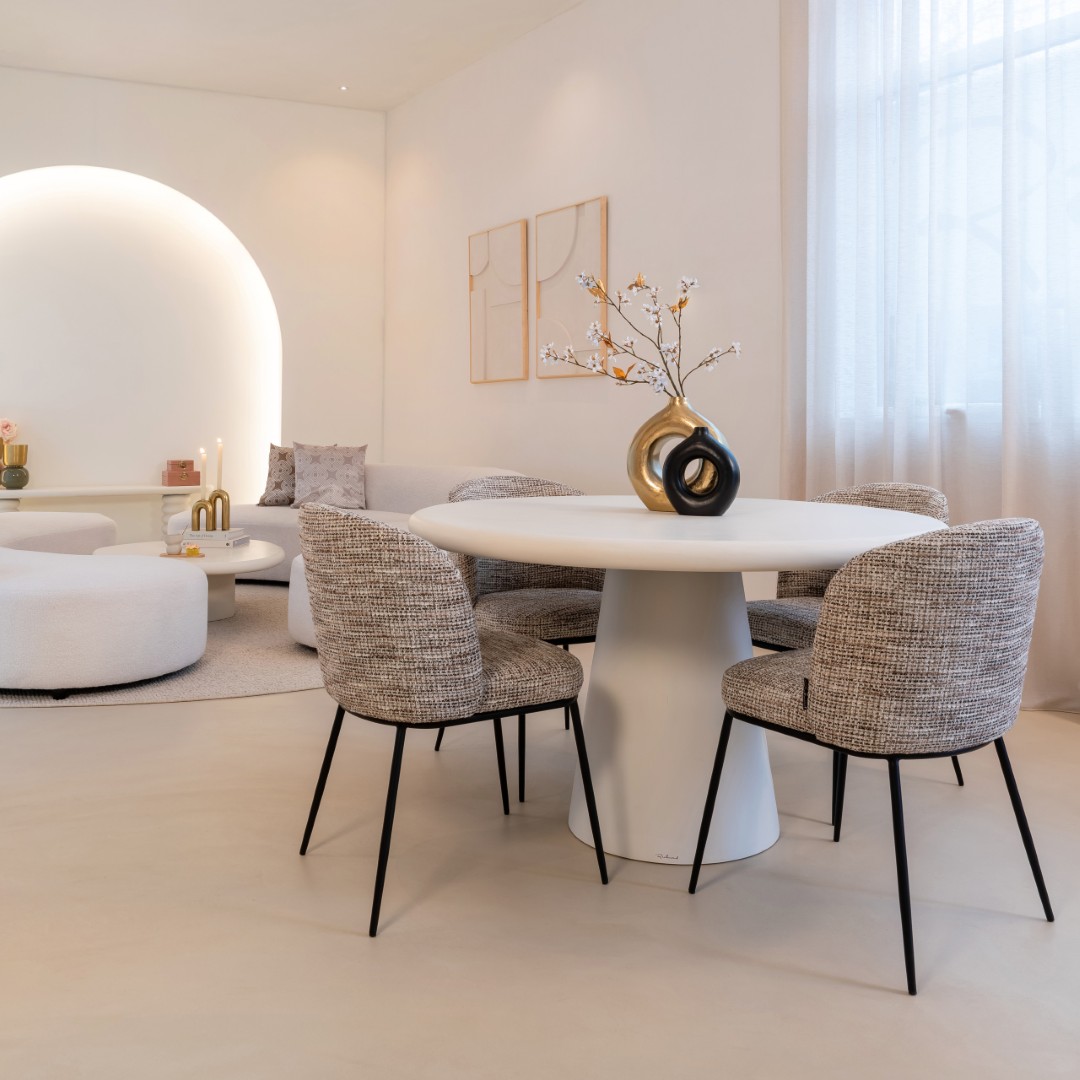 Dining table Bloomstone white 130Ø - Bilde 6