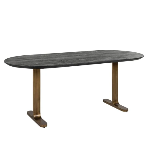 Dining table Revelin black/gold 200