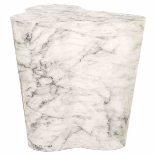Outdoor end table Rockyard white marble look