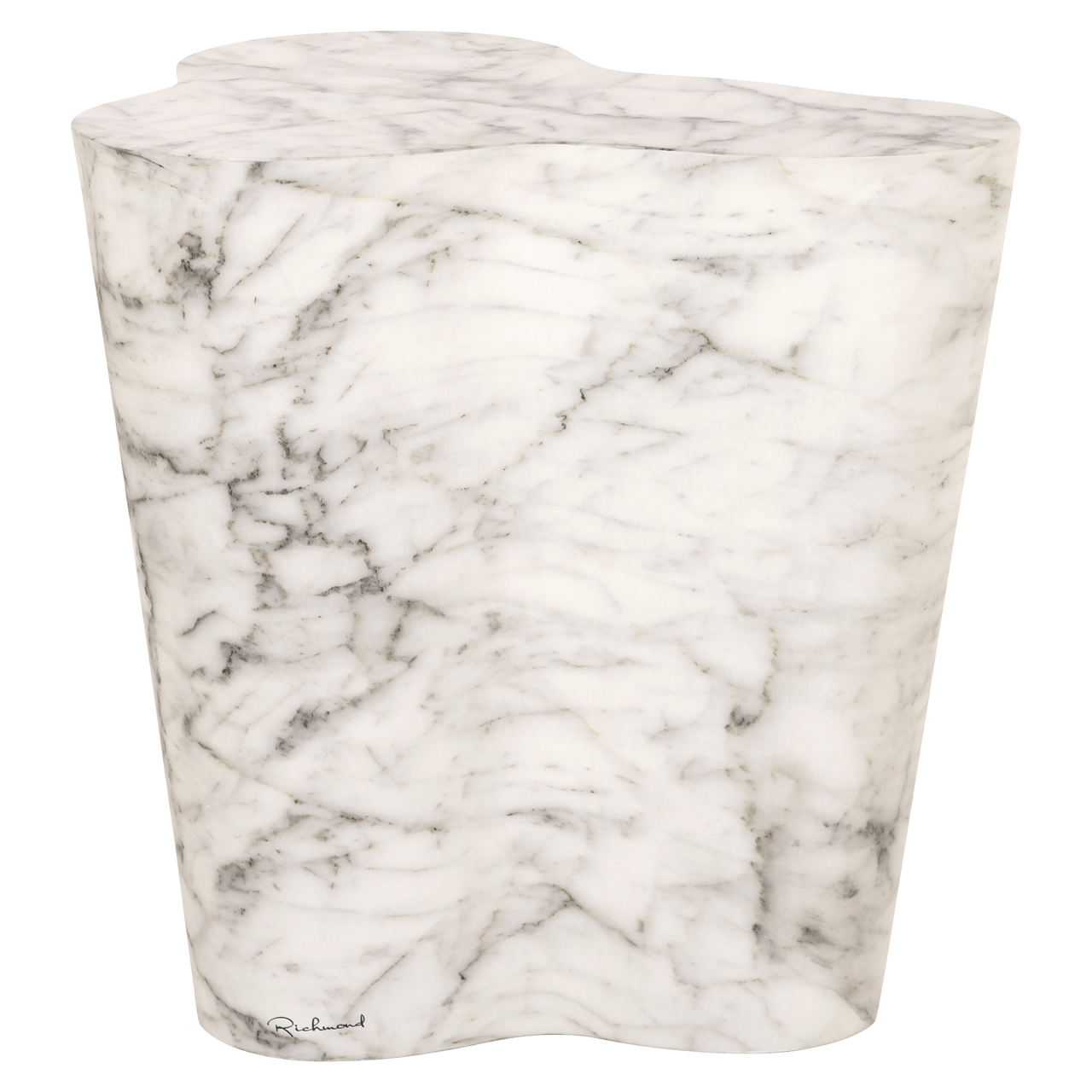Outdoor end table Rockyard white marble look