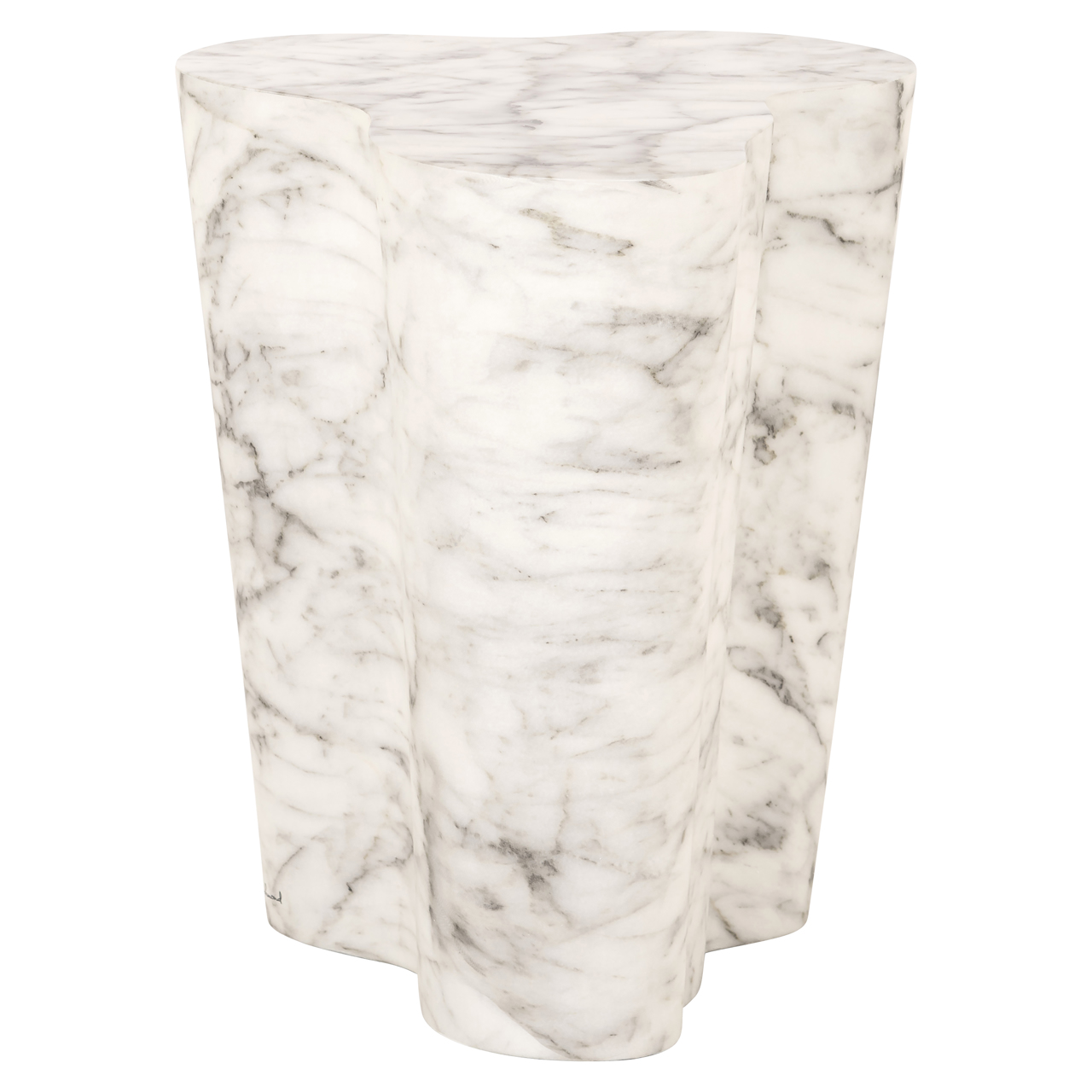 Outdoor end table Rockyard white marble look - Bilde 2