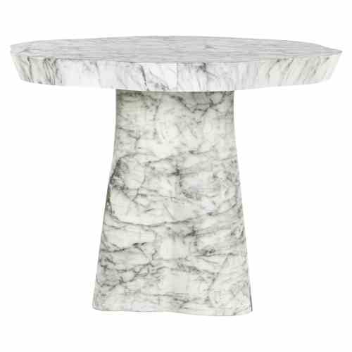 Outdoor dining table Rockyard white marble look 100Ø