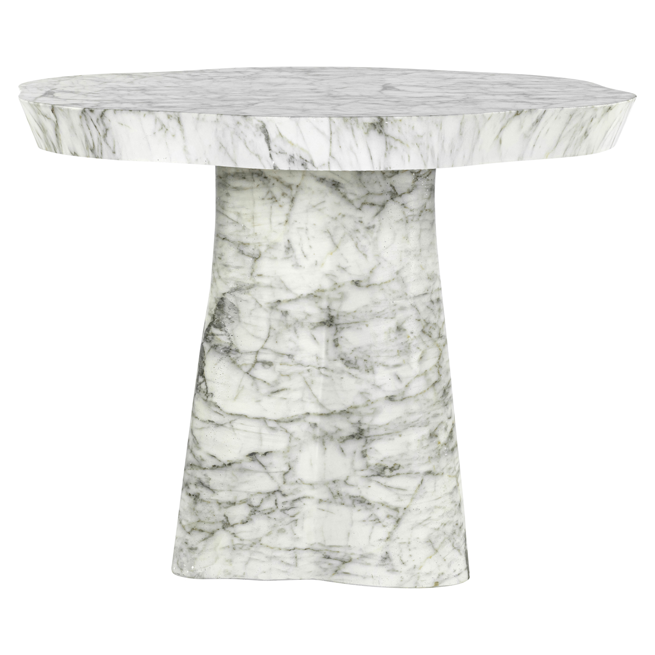 Outdoor dining table Rockyard white marble look 100Ø