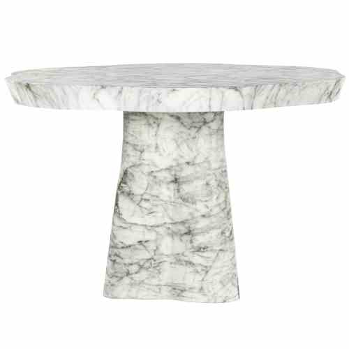 Outdoor dining table Rockyard white marble look 140Ø