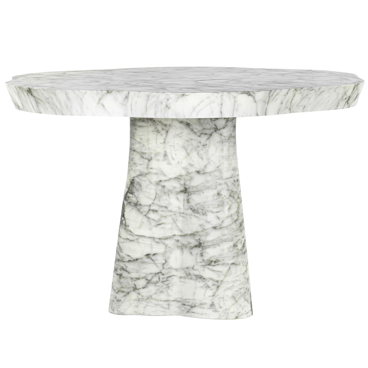 Outdoor dining table Rockyard white marble look 140Ø