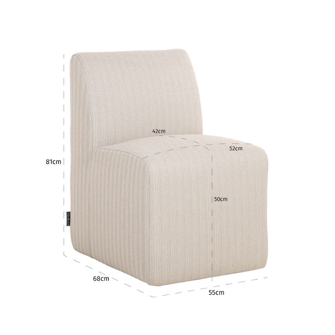 Outdoor dining chair Riva beige - Bilde 9