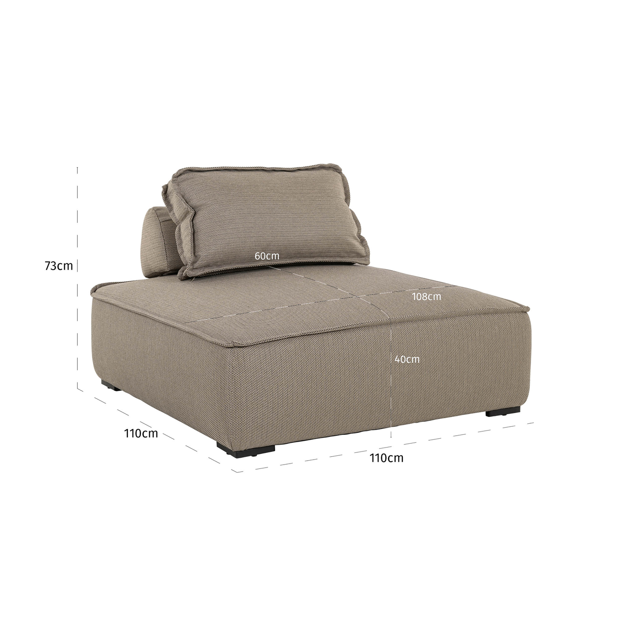 Outdoor lounge chair Jondal taupe - Bilde 5