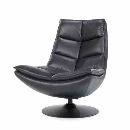 Armchair Sven - black boho leather