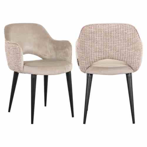 Dining chair Giovanna trendy rose / khaki velvet