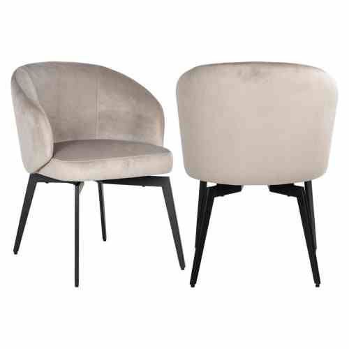 Dining chair Amphara khaki velvet fire retardant