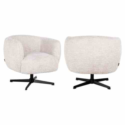 Lounge chair Estelle lovely cream swivel